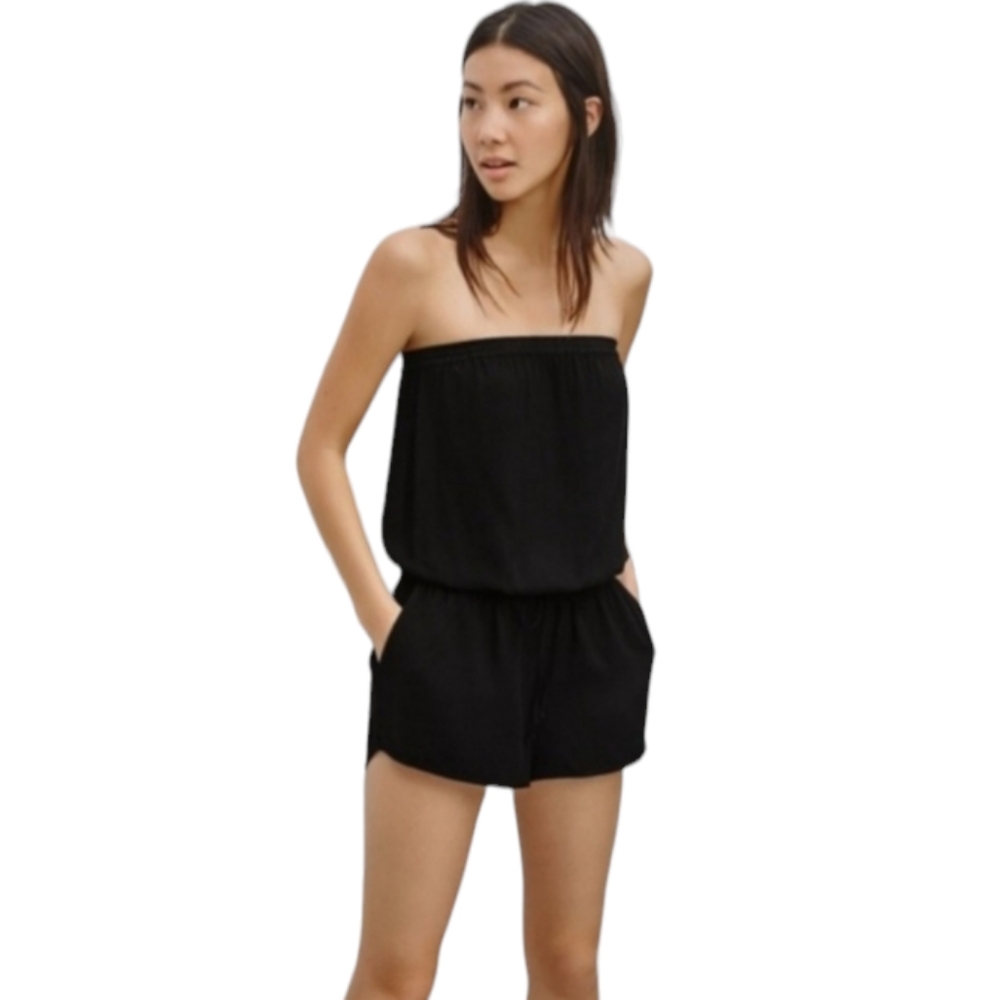 Sunday Best (Aritzia) Women's Size XXS CropseyTube Top Romper in Navy Blue